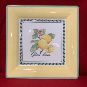 FRENCH GARDEN SQUARE DINNER PLATE, CITRUS LIMON, VILLEROY & BOCH